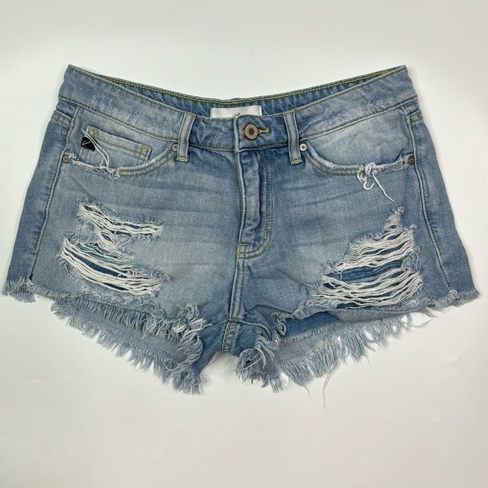 KanCan Raw Hem Distressed Shorts Size Medium Waist 30